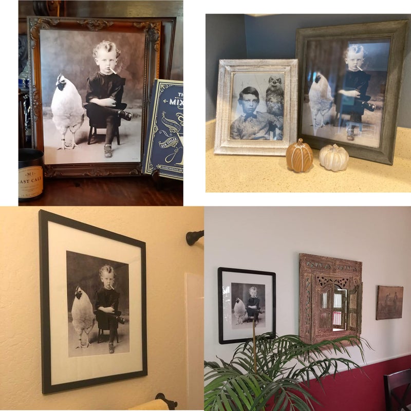 Lone Star Art Bizarre Boy with Giant Chicken Oddities and Curiosities Home Decor Poster - 11x14 Unframed Vintage Wall Art Weird Decor Print - Unusual Strange Goth Decor for Home, Bathroom Goth Room Decor - Image 5